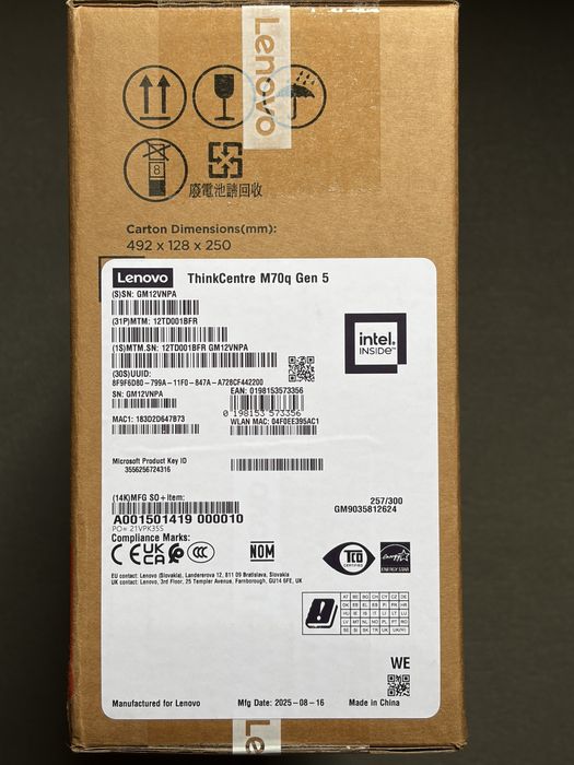 Lenovo ThinkCentre M70q Gen 5 НОВЫЙ!!!