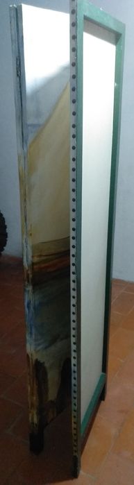 Biombo com pintura a óleo
