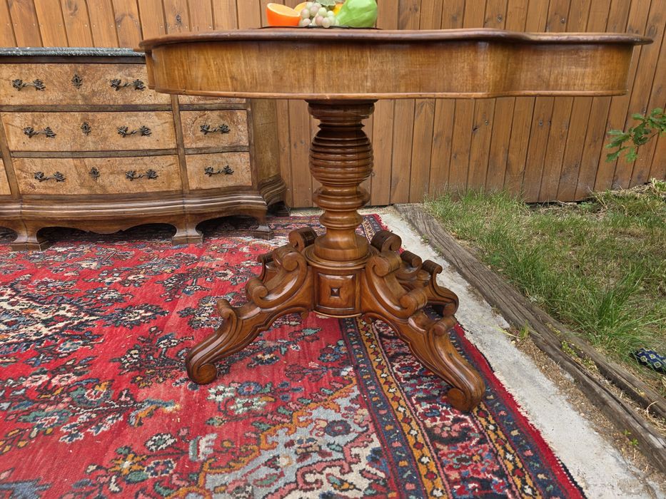 Stół wysoki stolik ława Napoleon orzech #2006 Stylowy Węgrów