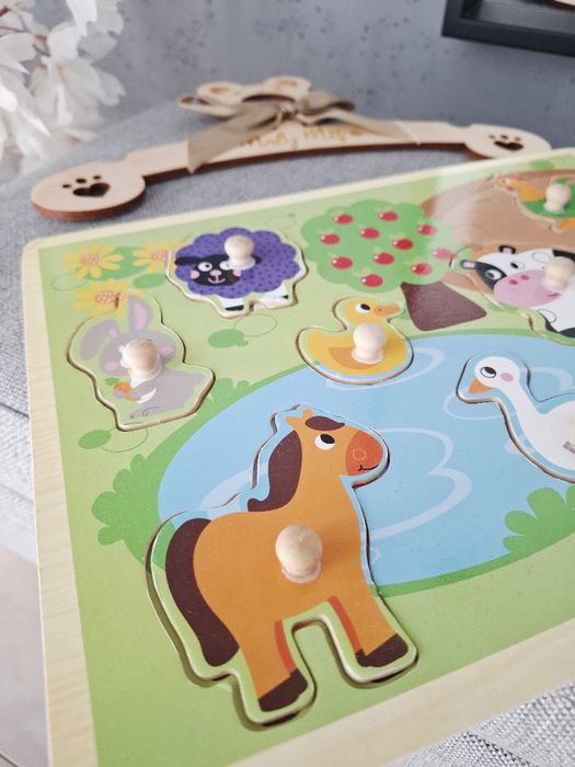 Układanka drewniana dla dzieci zwierzęta puzzle