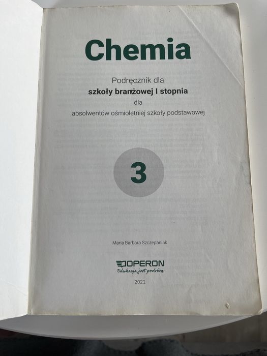 Chemia 3 szkola branżowa I stopnia