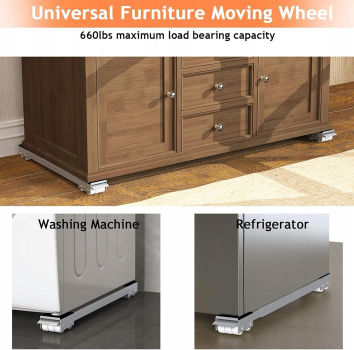 Zestaw 2 rolek transportowych 44 cm - 70,5 cm do 300kg