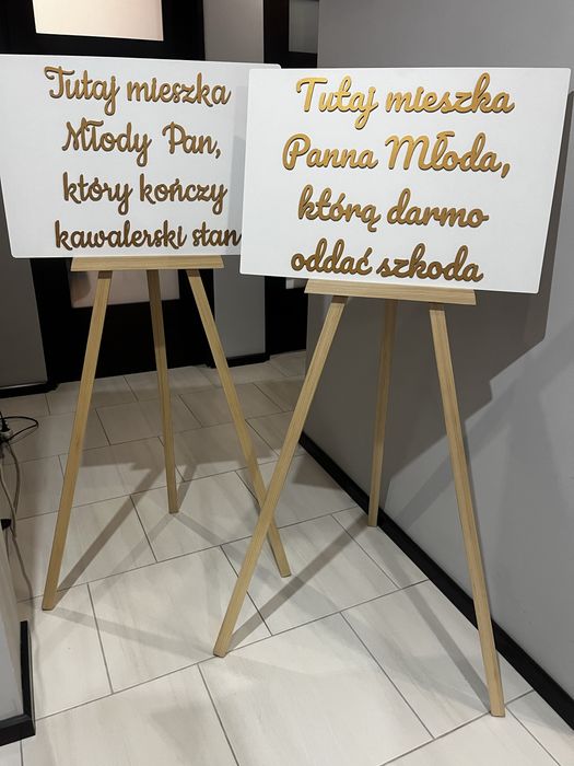 Tablice weselne Pan Młody, Pani Młoda