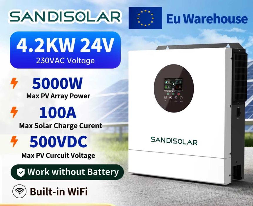 Гібридний інвертор Sandisolar [Anenji/Aninerel] 4.2kW 4200W 24V WiFi