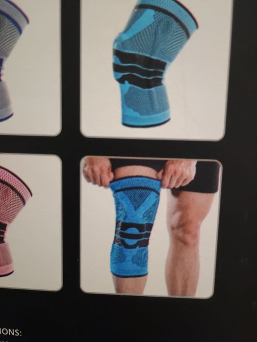 Наколінники із силіконовим кільцем, 1 шт, бірюзово-чорний колір