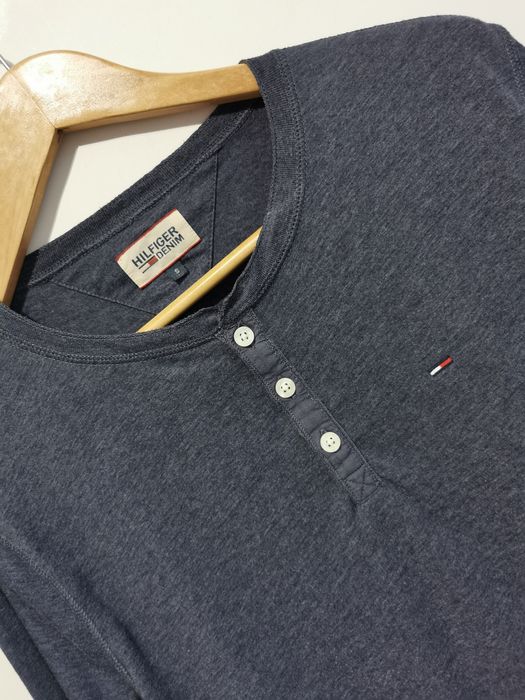 Tommy Hilfiger bluzka długi rękaw logowana męska bawełna S