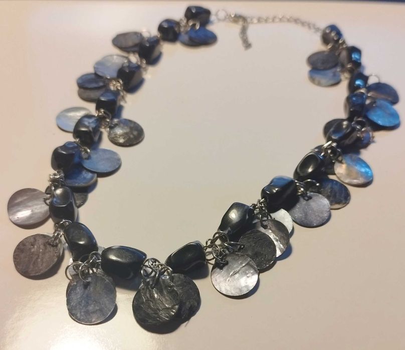 Versátil colar artesanal pedra natural (ónix / madrepérola)