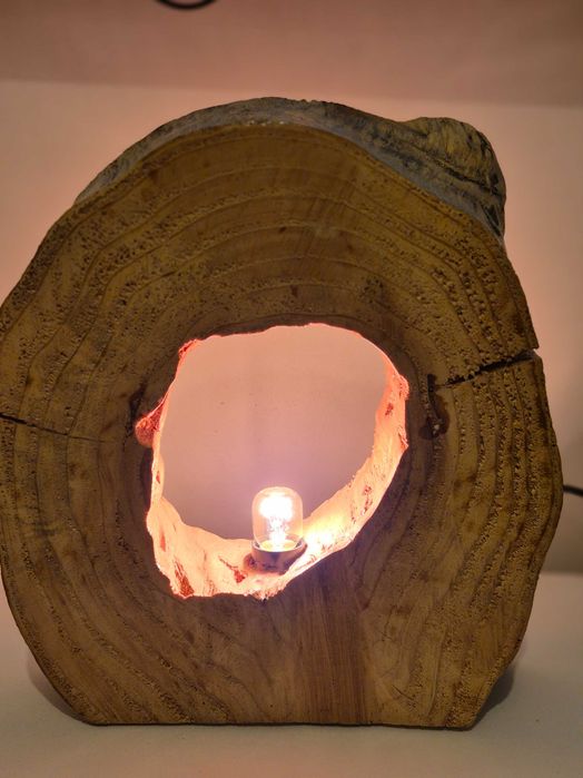 Lampka nocna drewniana handmade