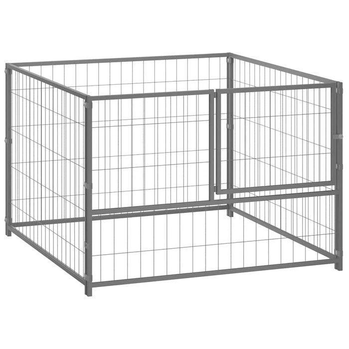 Vidaxl Kojec Dla Psa, Srebrny, 100X100X70 Cm, Stalowy