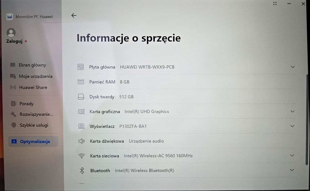 Piękny Huawei MateBook 13  512 Gb