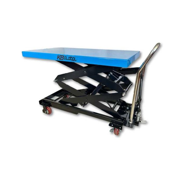 Wózek hydrauliczny KB Global 800 kg, wysokość 1,5 m, platforma 1200x600 mm