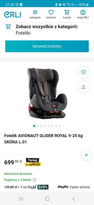 Fotelik AVIONAUT  9-25 kg