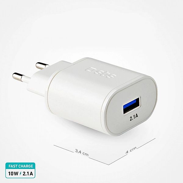 Ładowarka sieciowa SBS TETR1USB2AWFAST 10W USB-A - biała