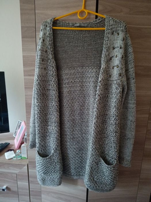 Sweter długi do kolan narzuta