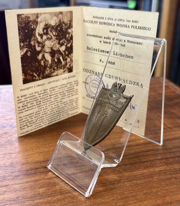 Odznaka Grunwald Berlin  + Legitymacja PRL