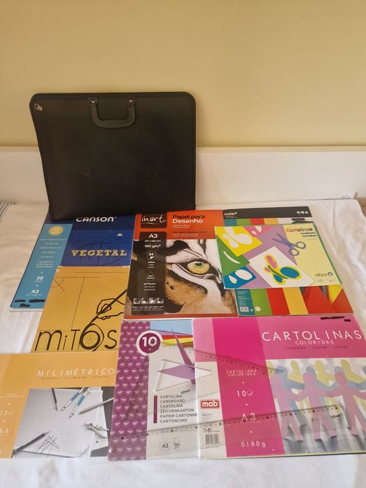 Kit desenho A3: Pasta e Blocos Canson +Inart+Mab