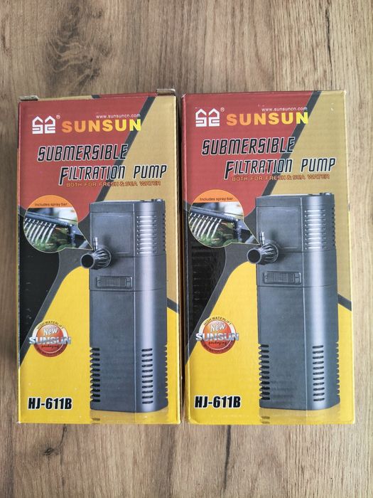 Dwa filtry wewnętrzne do akwarium