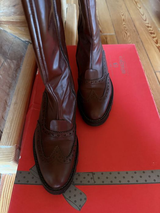 Шкіряні лакові чоботи braska