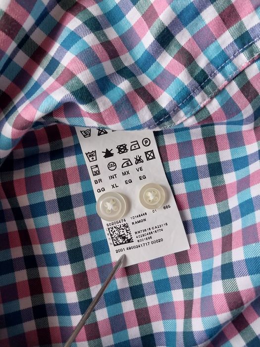 Бавовняна сорочка у клітинку Hugo Boss розміру xl