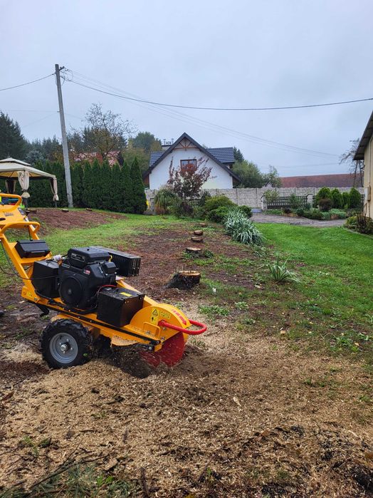 Frezowanie pni, usuwanie pni korzeni drzew, mulczowanie, wycinka drzew