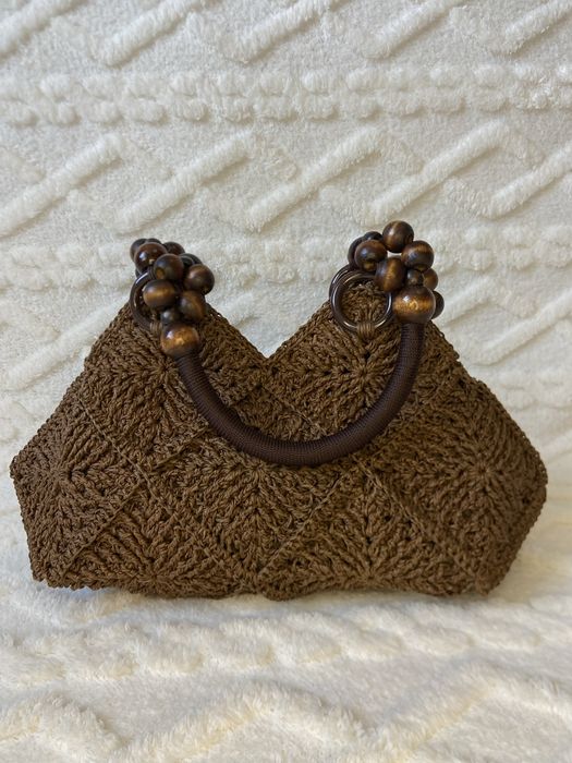 Жіноча сумка з рафії ручної роботи/вʼязана сумка/стильна жіноча сумка