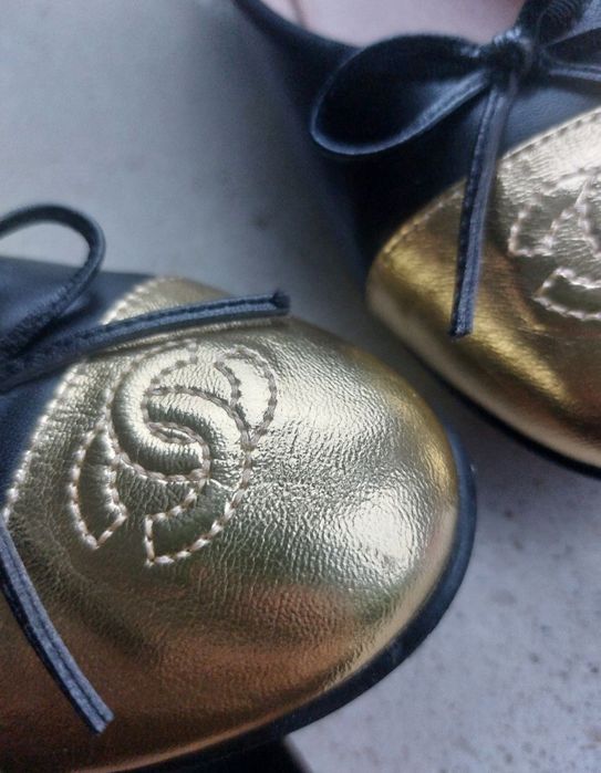 Baleriny chanel Coco balerinki półbuty