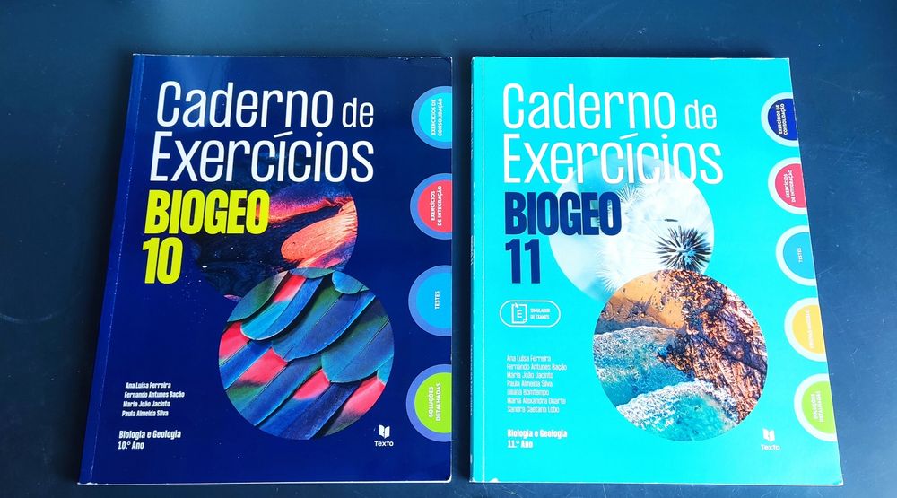 Cadernos de atividade de biologia e geologia 10° e 11° anos.