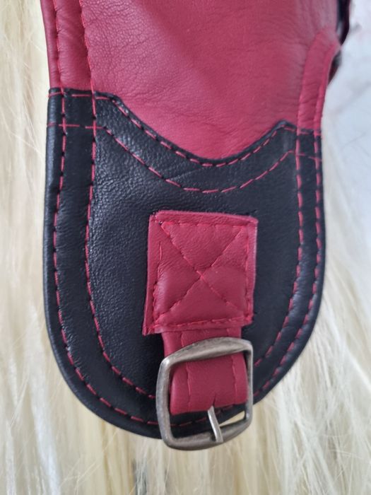 Skórzana czapka pilotka, ob.59-60cm