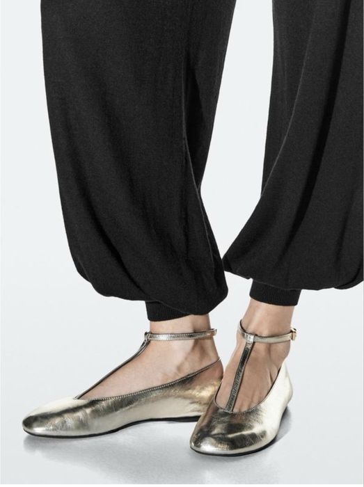 Золотисті балетки Massimo Dutti