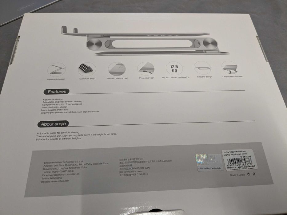 Podstawka NILLKN laptop ProDesk uchwyt stojak stolik regulowana uchwyt