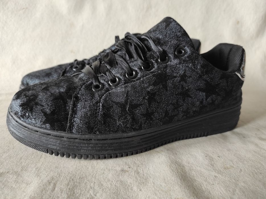 Czarne wzorzyste trampki sneakersy damskie nr 38