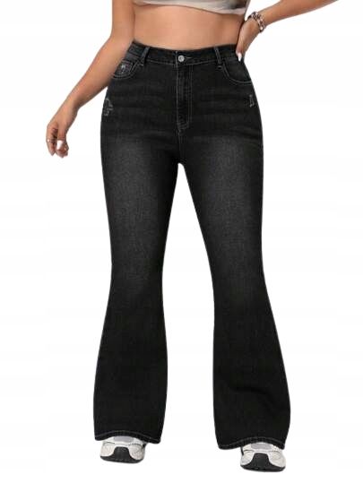 Shein damskie spodnie jeansowe plus size czarne 44 1łyi