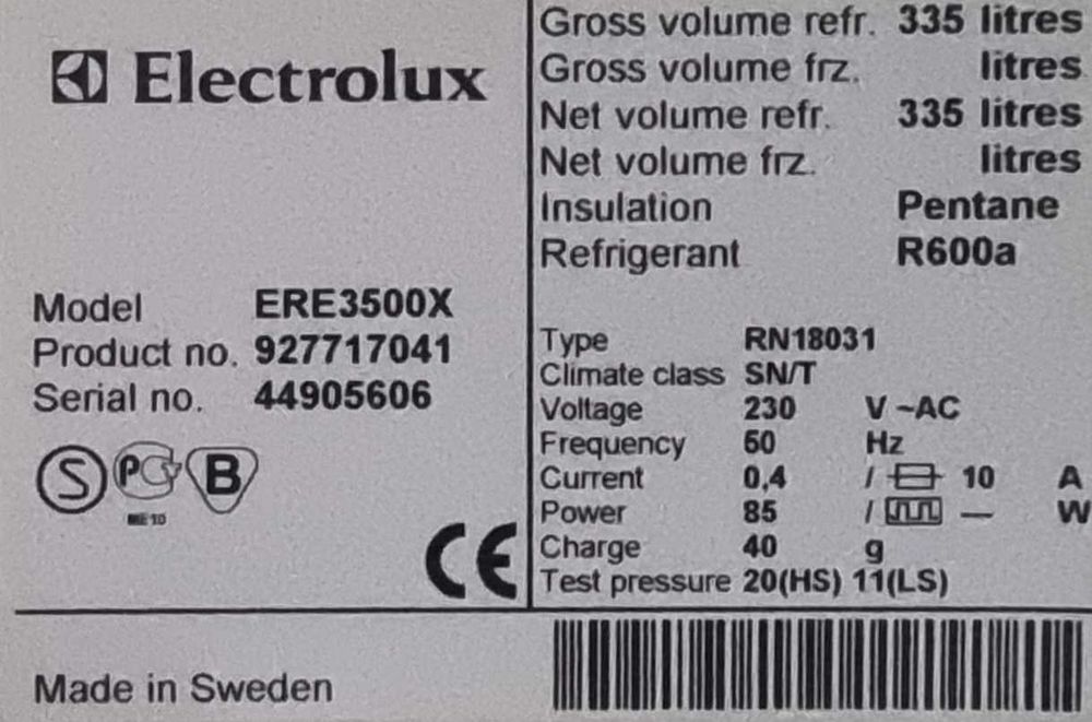 Frigorífico Electrolux ERE3500X