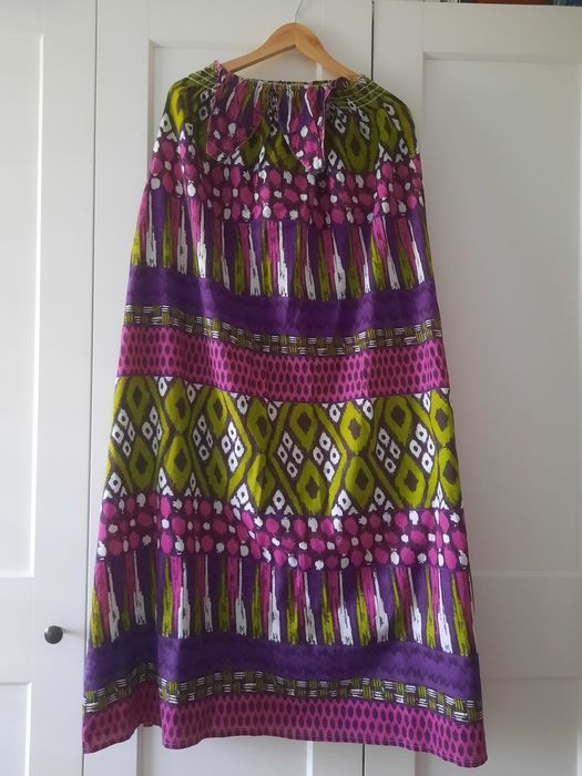 Sukienka maxi River Island M 38 kolorowa boho paski bawełna