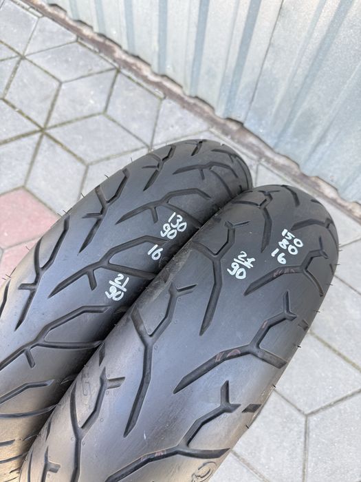ЯК НОВІ 130/90/16 + 150/80/16 Pirelli мото шини комплект резина склад