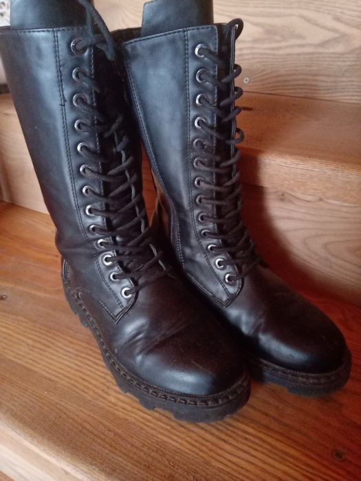 Зимові шкіряні чобітки для дівчинки 36 р.