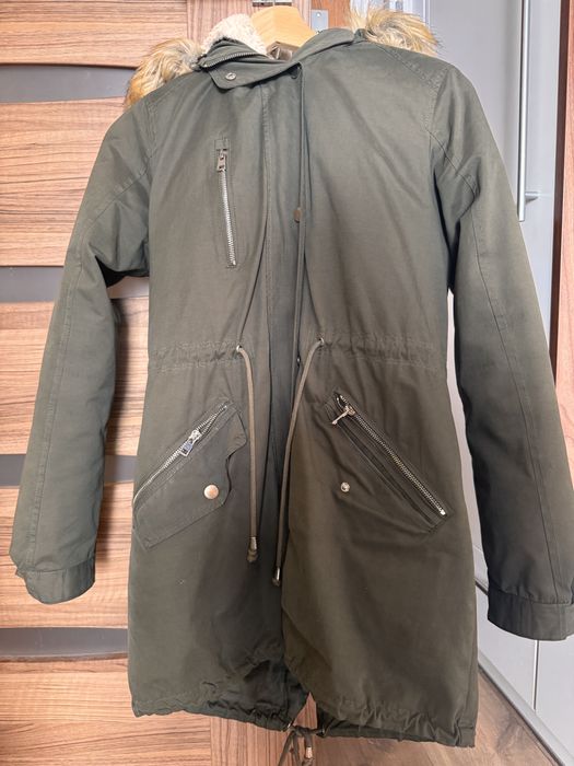 Kurtka zimowa parka damska, kolor khaki, rozmiar S