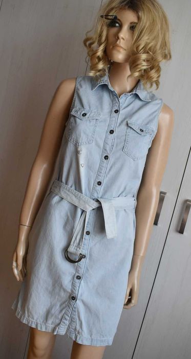 Sukienka 32 XXS dżinsowa jeansowa koszulowa szmizjerka krótka mini