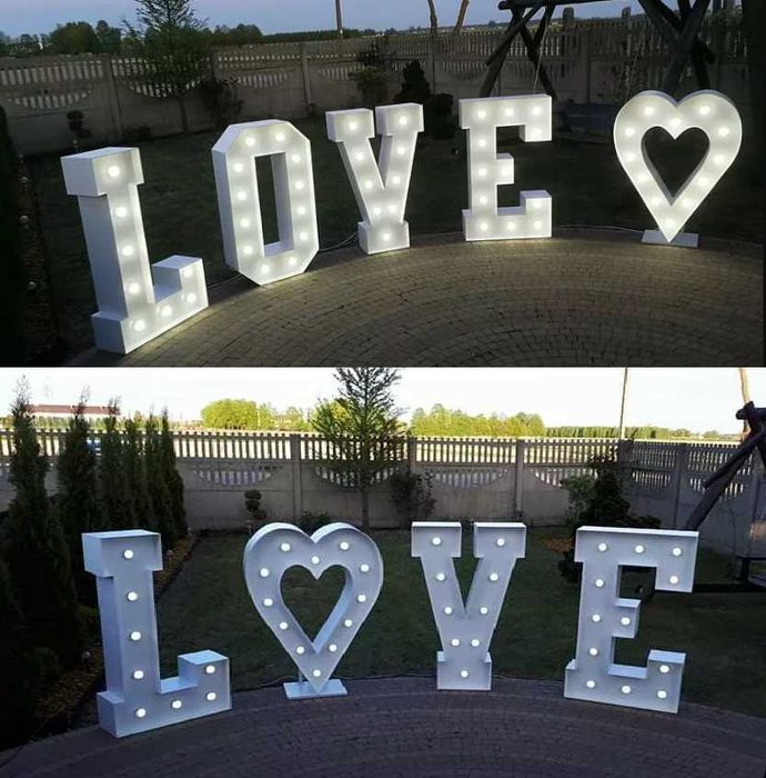 Mega serce na wesele podswietlane