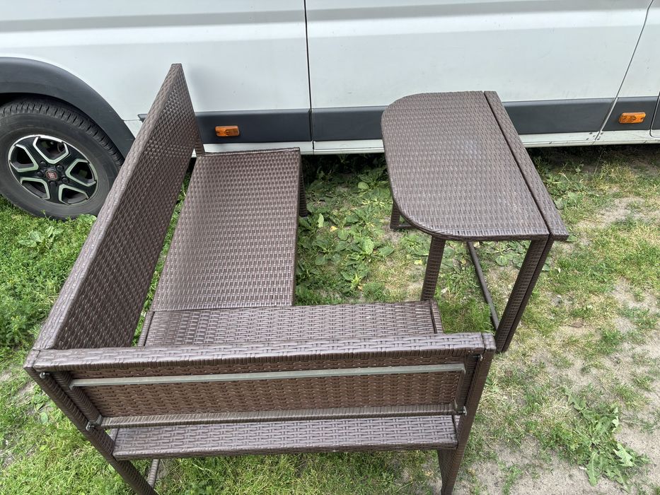 Zestaw ogrodowy narożnik technoratan + stolik