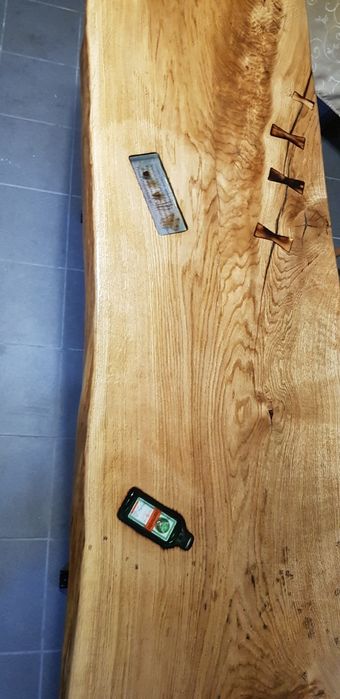 Stół dębowy loft blat zywica