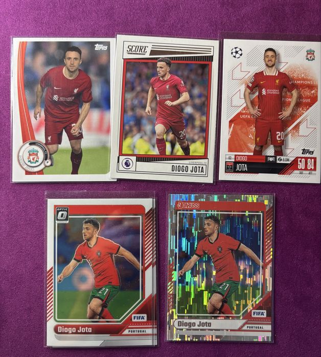 Cartas Diogo Jota panini topps portugal liverpool