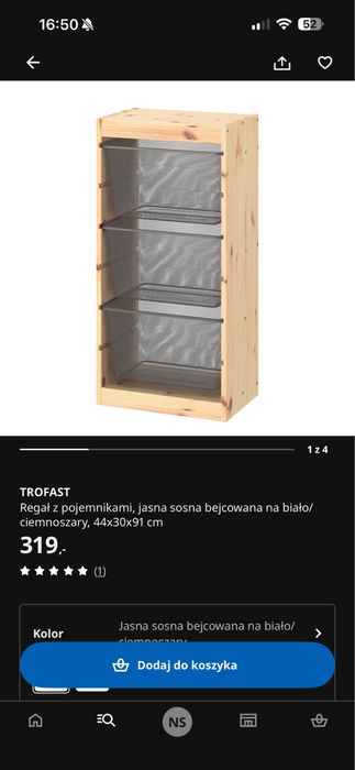 Regał z pojemnikami