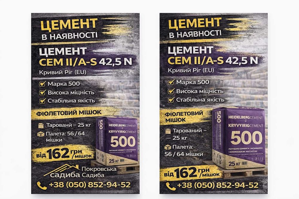 Цемент ПЦ-A-Ш-500 тар (Кривий Ріг) 25 кг. Гарні ціни у Харкові