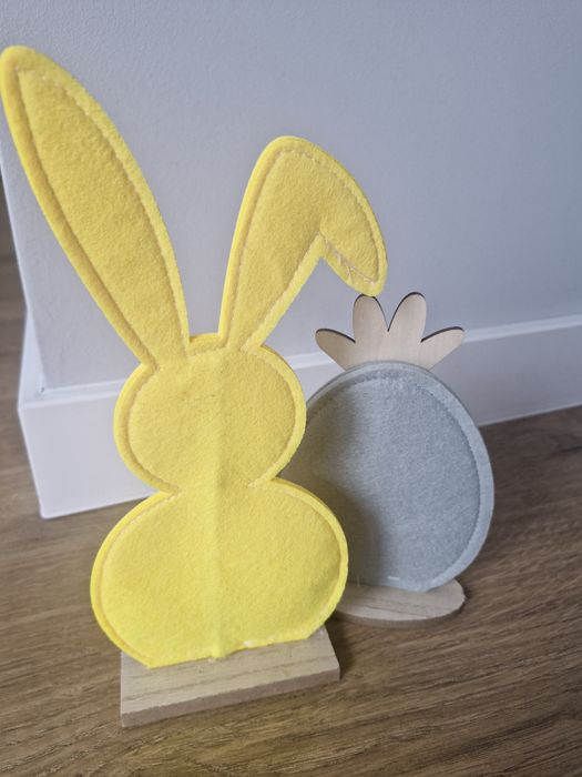 Wielkanocne ozdoby zająć i jajko filc Nowe