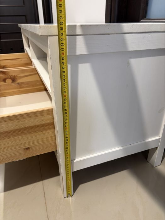 Szafka RTV IKEA Hemnes biała dwie szuflady 124cm