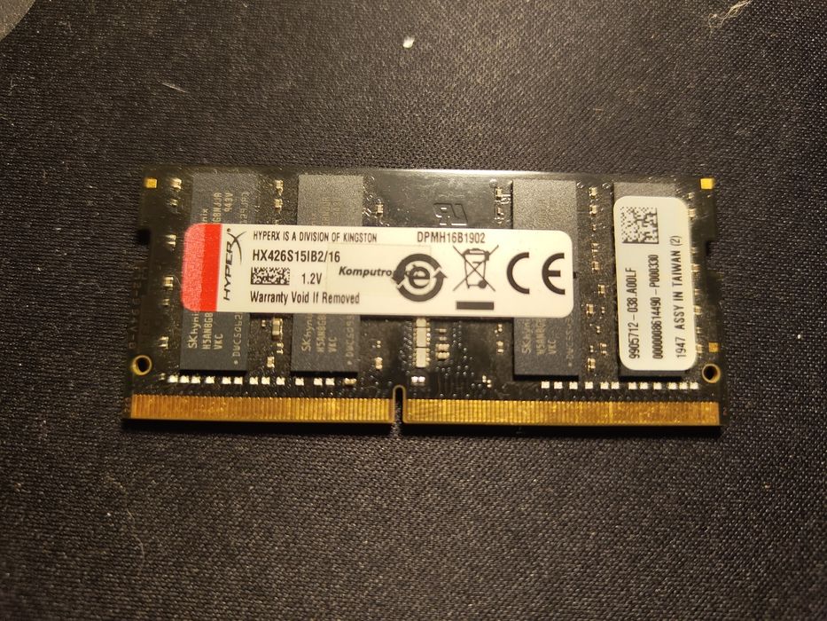 Pamięć RAM DDR4 SO-DIMM 16GB 2666 MHz HyperX (Kingston)