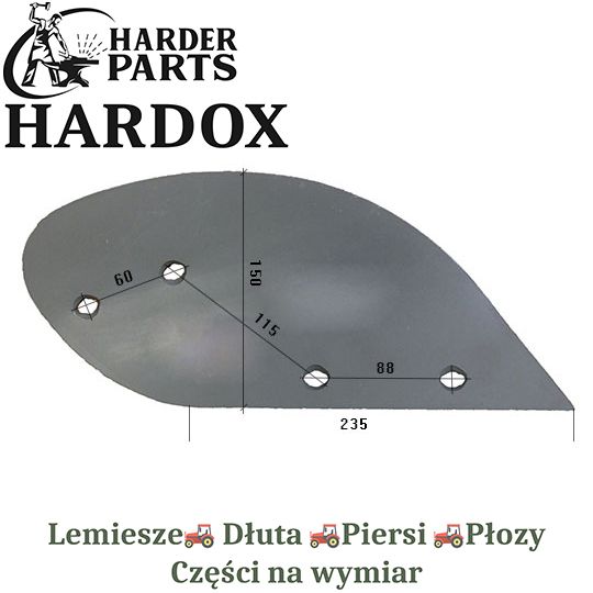 Odkładnia przedpłużka Lemken HARDOX 3470.650 części do pługa 2X lepsze