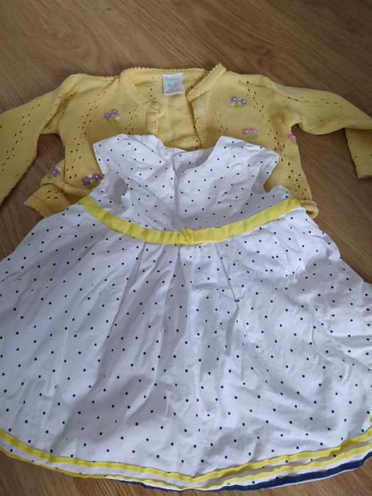 Komplet sukienka świąteczna wiosenna sweterek 68, 74, 80