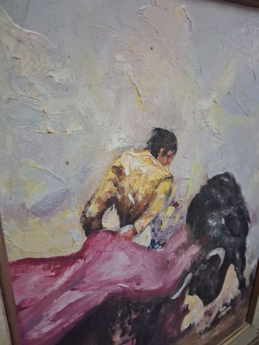 Quadro pintura a óleo  toureiro